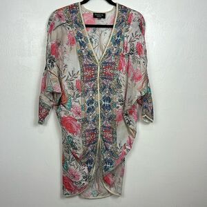 Feathers By Tolani Viscose Floral Print Cover Up Cardigan One Size